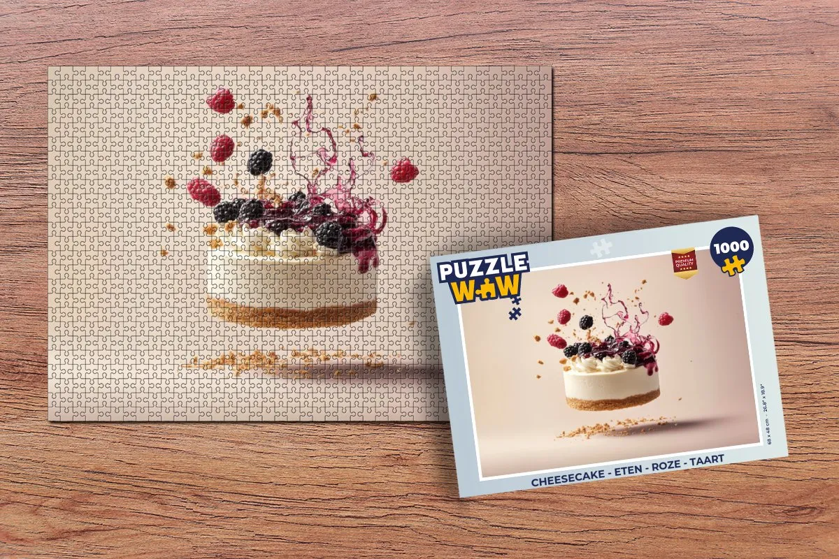 PuzzleWow Cheesecake Legpuzzel 1000 Stuks - Roze