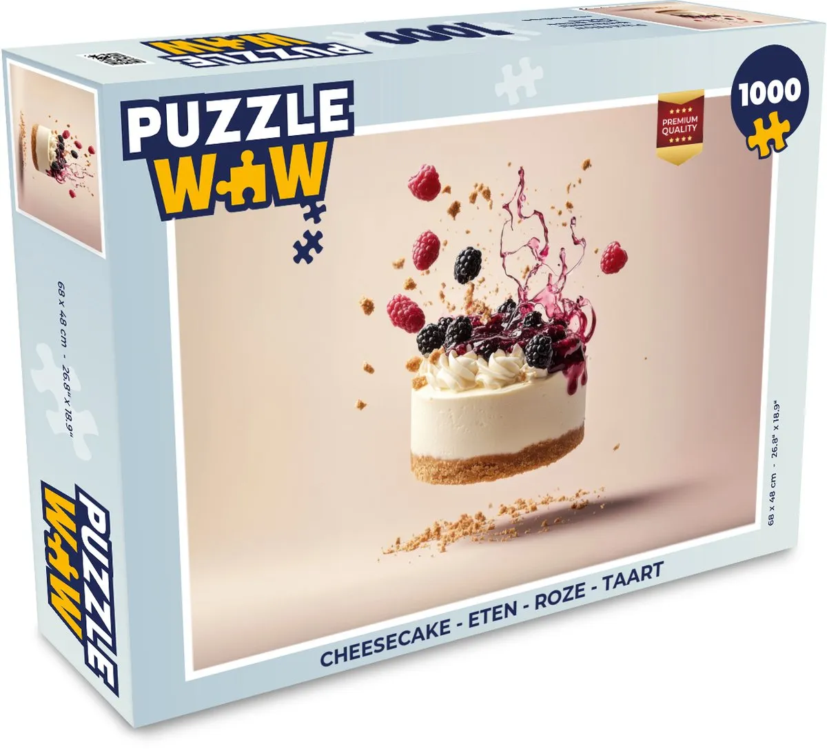 PuzzleWow Cheesecake Legpuzzel 1000 Stuks - Roze