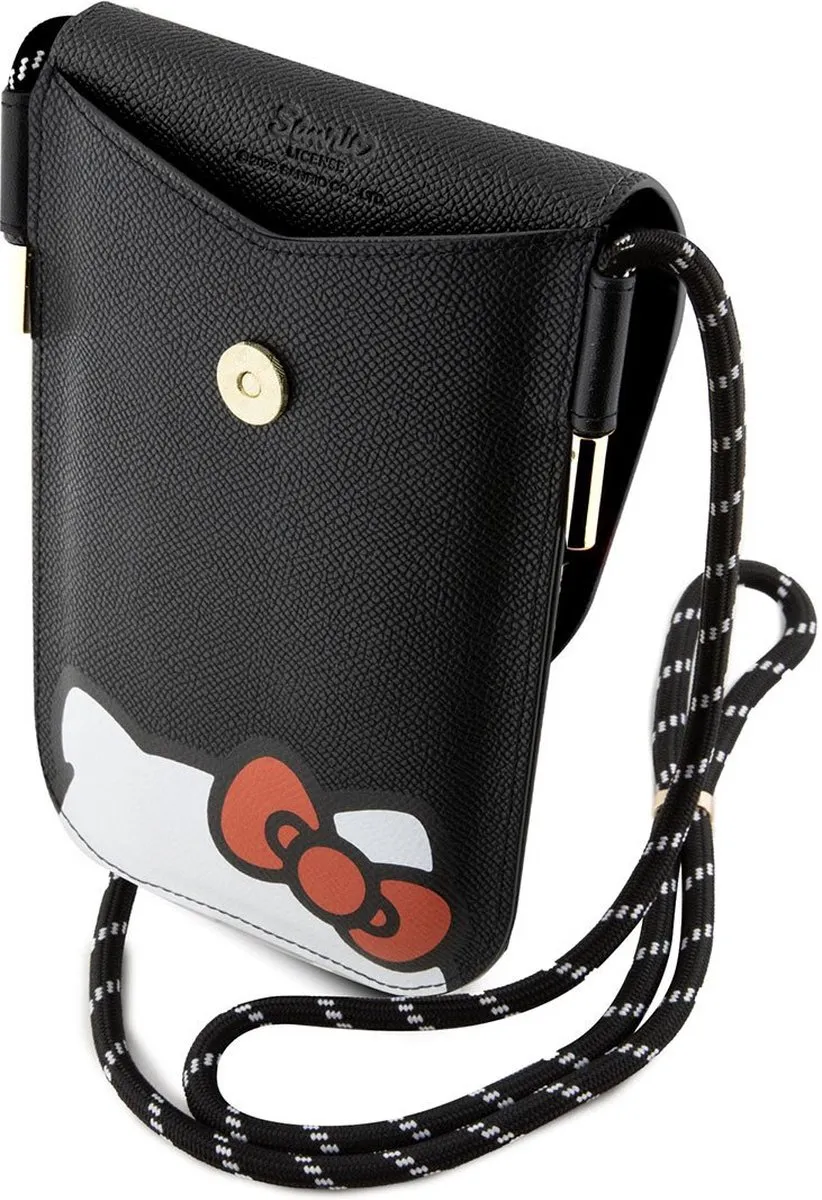 Hello Kitty Lederen Hiding Kitty Cord Tas - Zwart