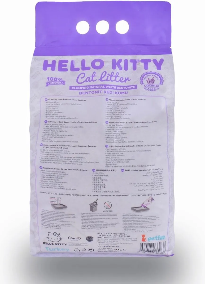 Hello Kitty Bentoniet Kattenbakvulling met Lavendelgeur 2 x 10L
