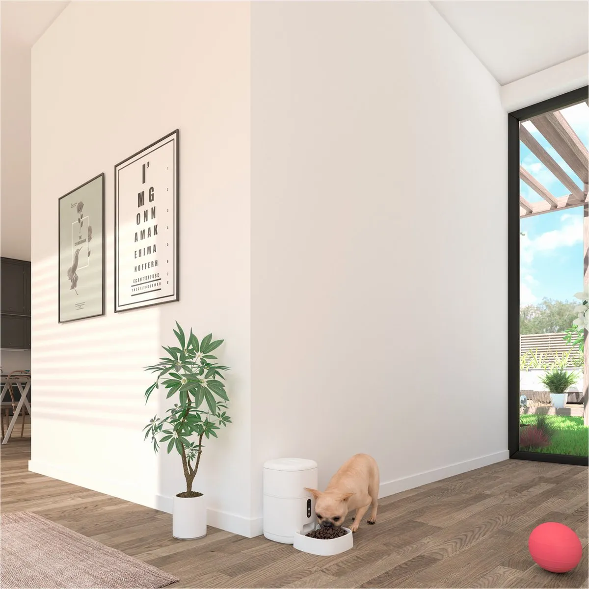 Calex Smart Petfeeder met Camera - 4L - 12 Maaltijden - Grijs
