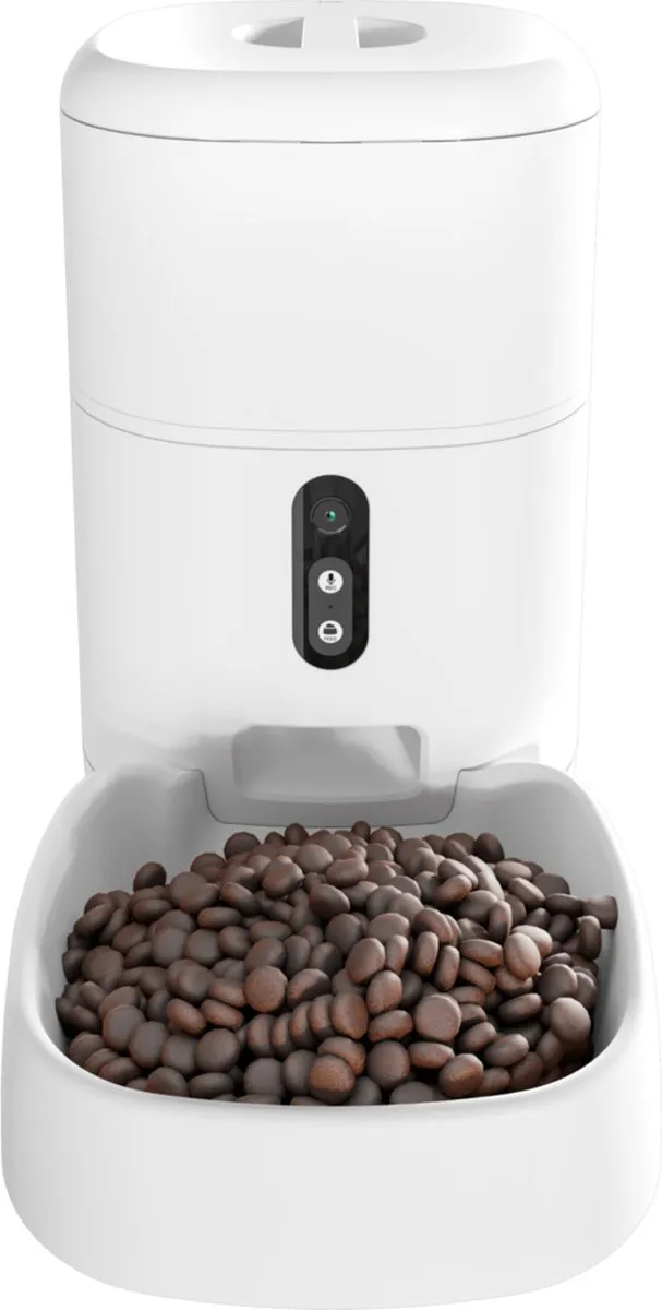 Calex Smart Petfeeder met Camera - 4L - 12 Maaltijden - Grijs