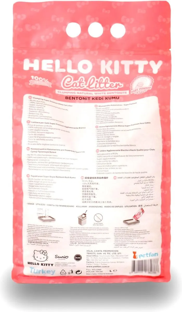 Hello Kitty Kattenbakvulling Babypoeder 10L