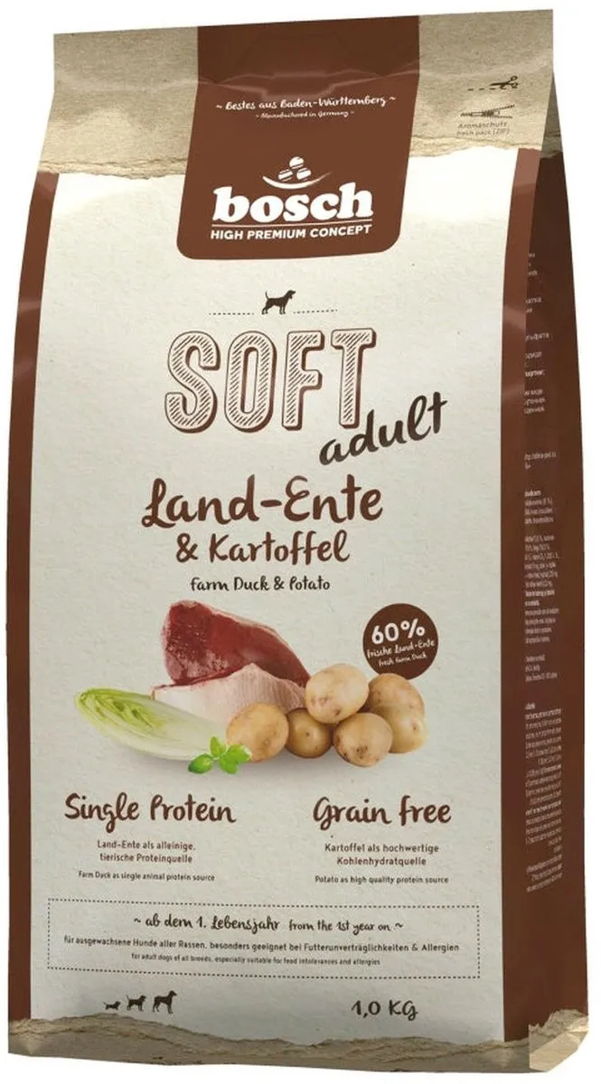 Bosch HPC Soft Adult Land-eend & Aardappel Hondenvoer 1kg
