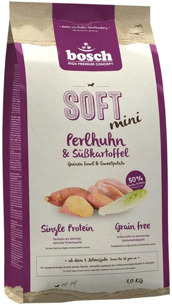 Bosch Soft Mini Hondenvoer Parelhoen & Zoete Aardappel 1kg