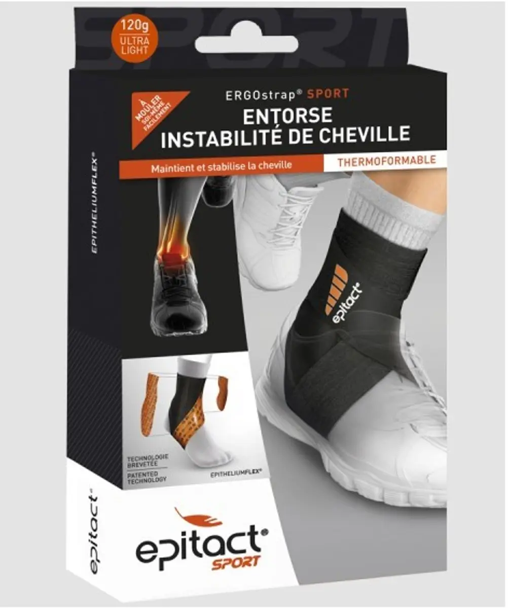 Epitact ErgoStrap Enkelbrace XL - Zwart/Rood - afbeelding 2 van 3