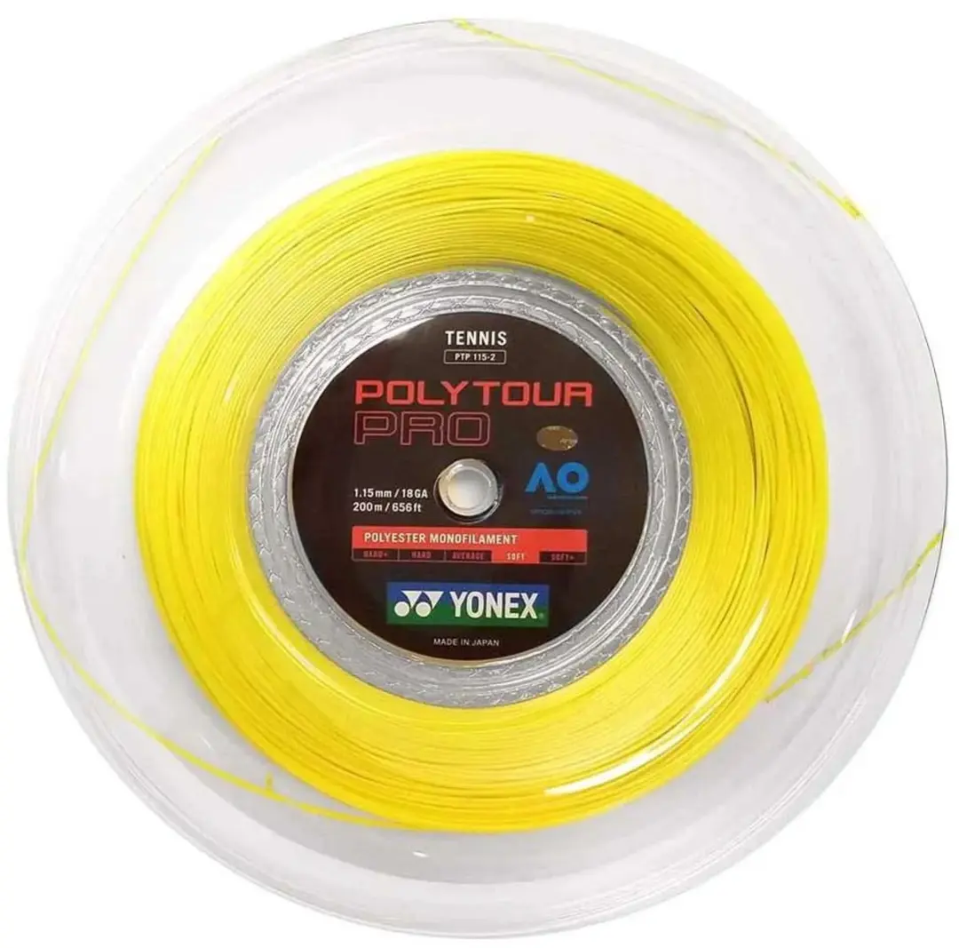 Yonex Polytour Pro 200M Tennissnaren 1.15mm Geel