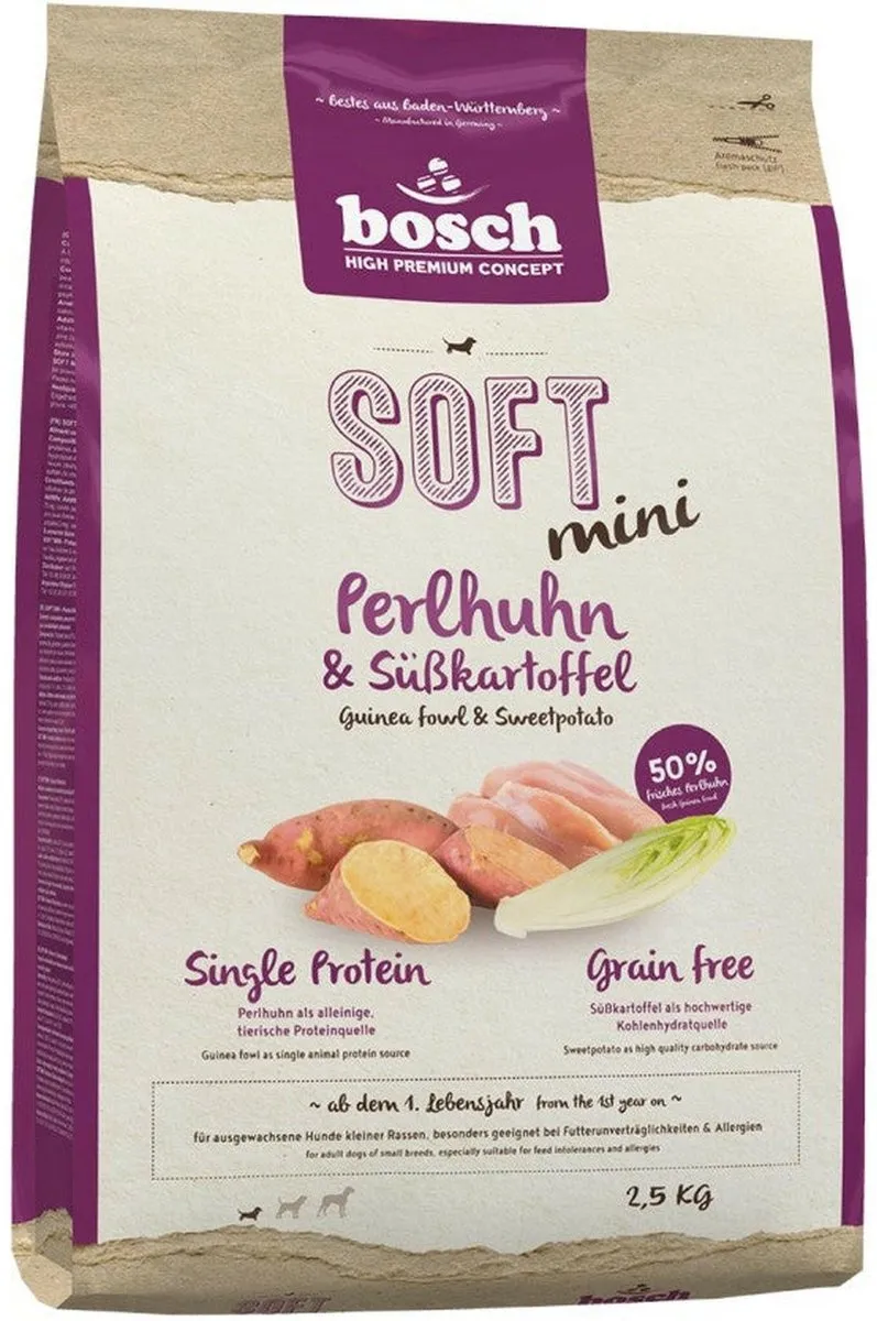 Bosch Soft Mini Hondenvoer Parelhoen & Zoete Aardappel 2,5kg