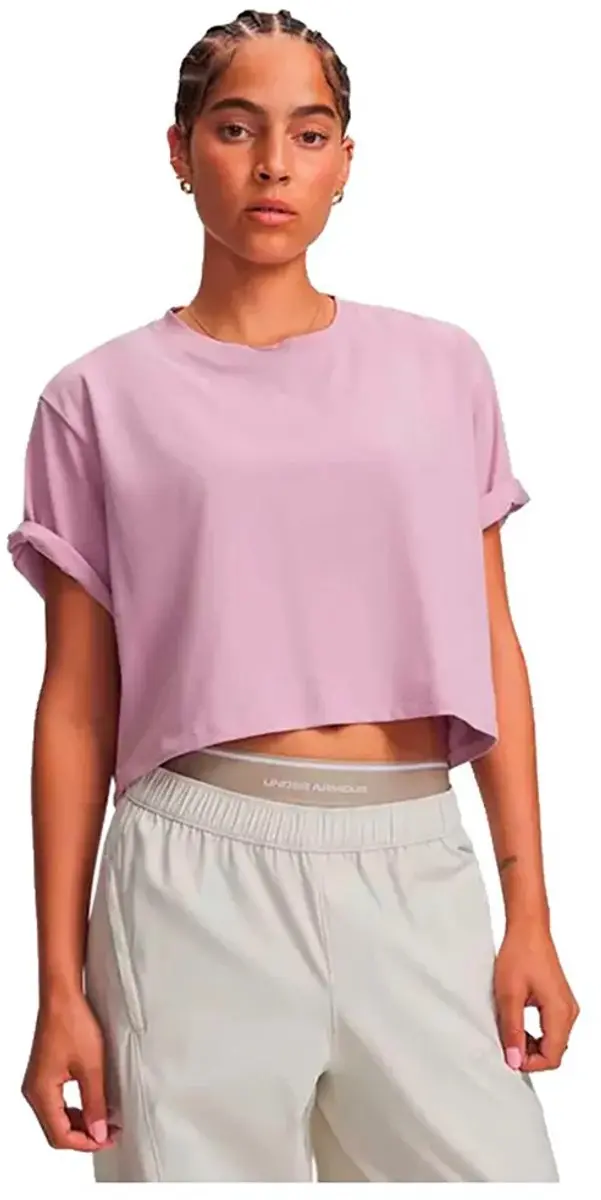 Under Armour Rival Boxy T-shirt Dames - S - Roze - afbeelding 4 van 4