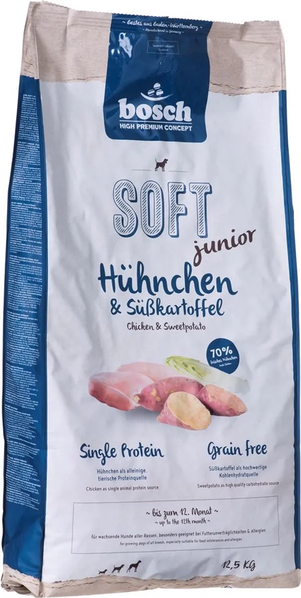 Bosch Soft Junior Hondenvoer Kip & Zoete Aardappel 12,5kg