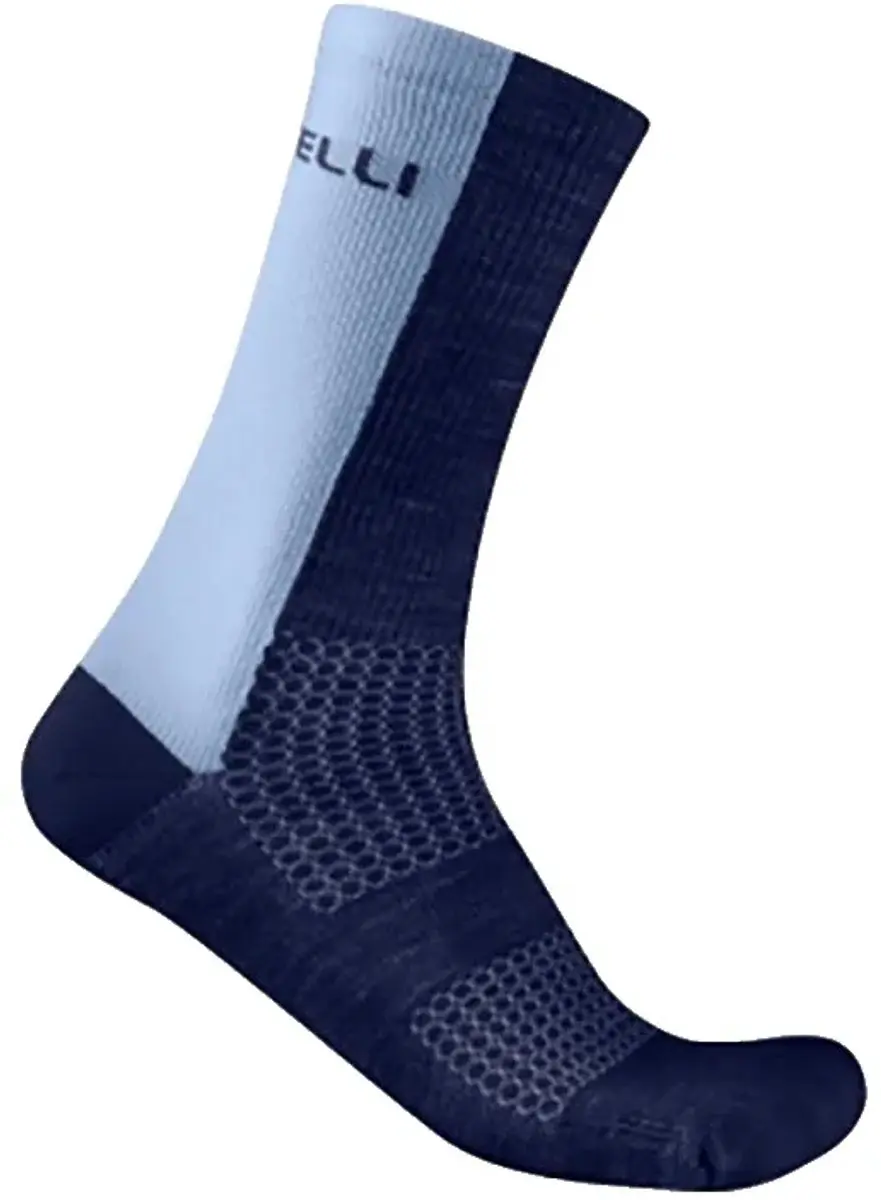 Castelli Logo 18 Merino Sokken Blauw EU 35-39