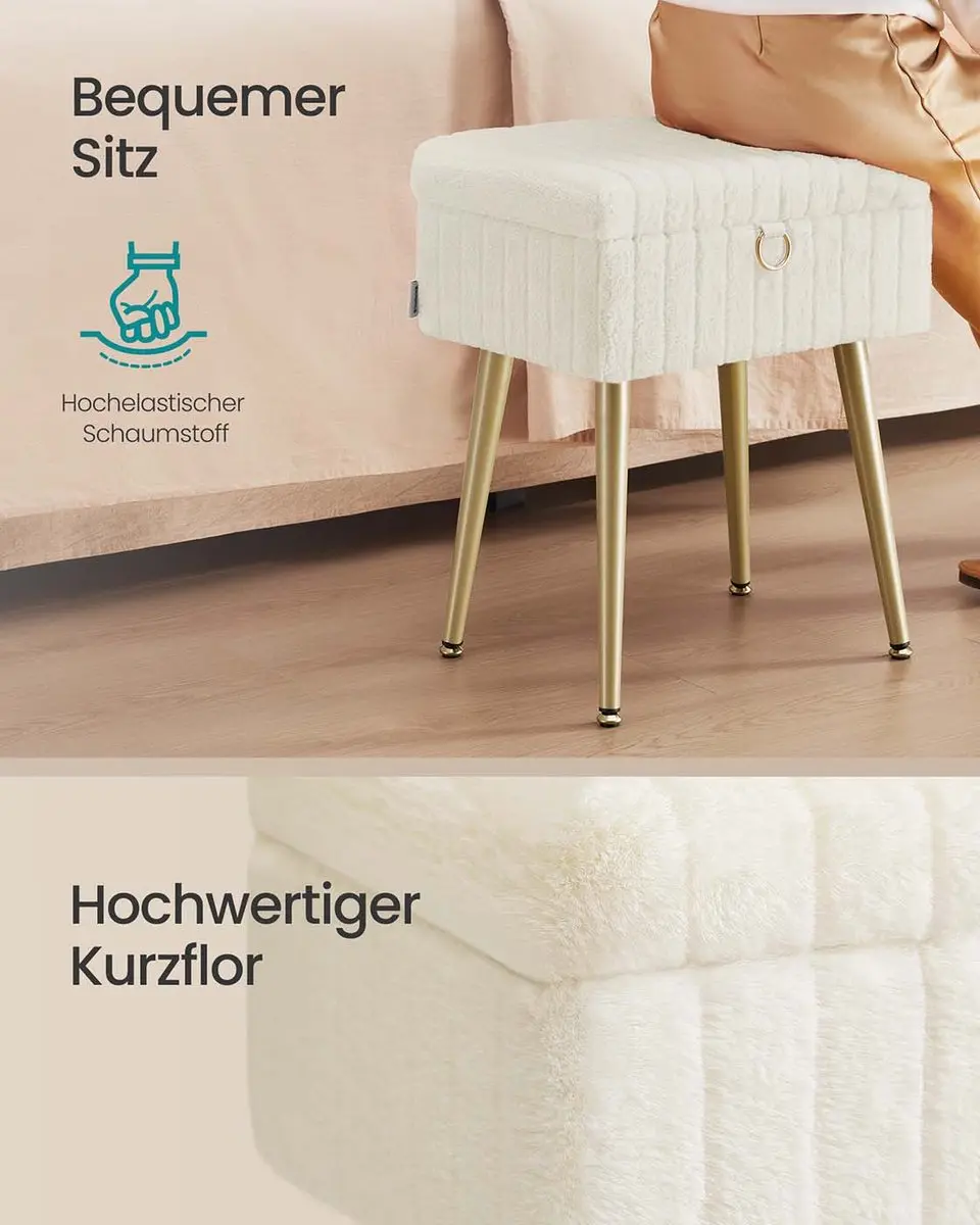 Songmics LOM505WZ02 Gestoffeerde Stoel - Wit - afbeelding 5 van 6