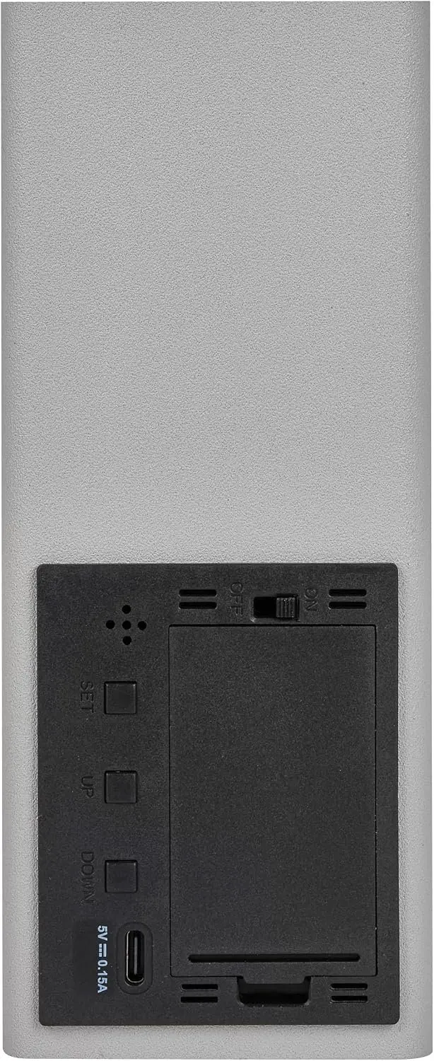 TFA Clocco Desk Digitale Wekker - Grijs - afbeelding 6 van 6