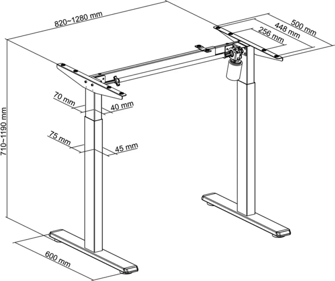 LogiLink EO0052W Elektrisch Bureau-onderstel Wit