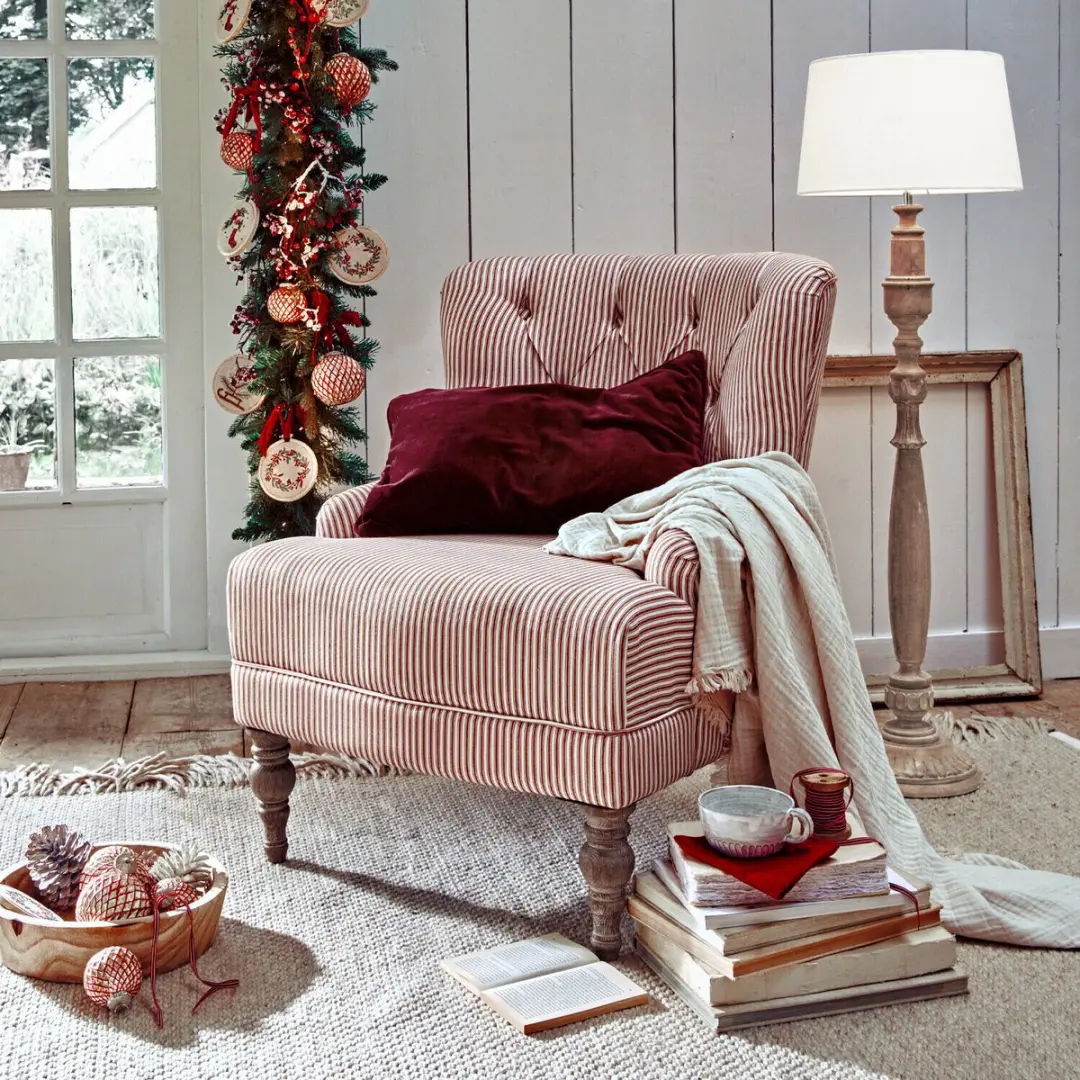Loberon Kussenhoes Eilira - 2 Stuks - Donkerrood/Beige - afbeelding 2 van 5