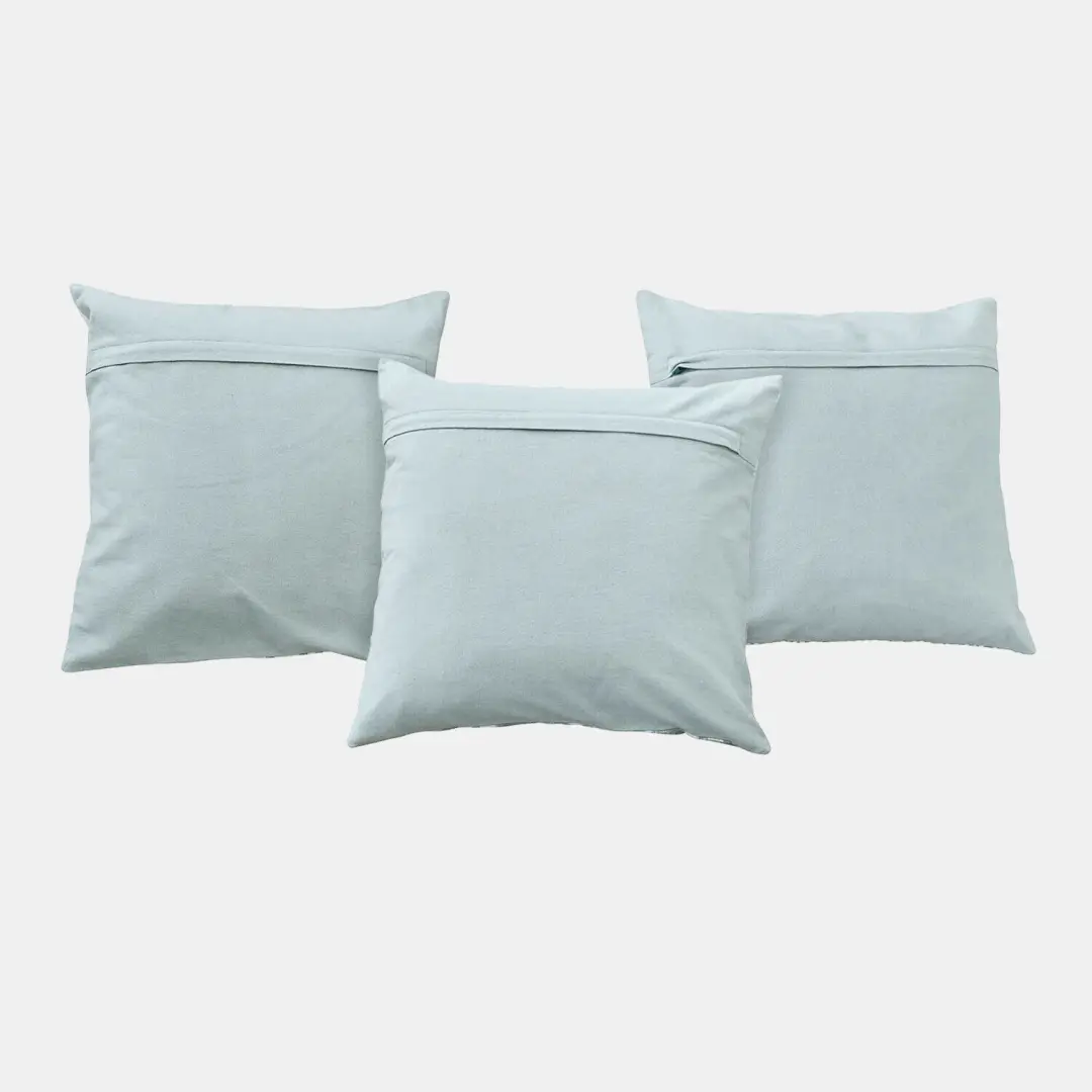 Loberon Sigruna Kussenhoes - 3 Stuks - Blauw/Wit - afbeelding 2 van 5