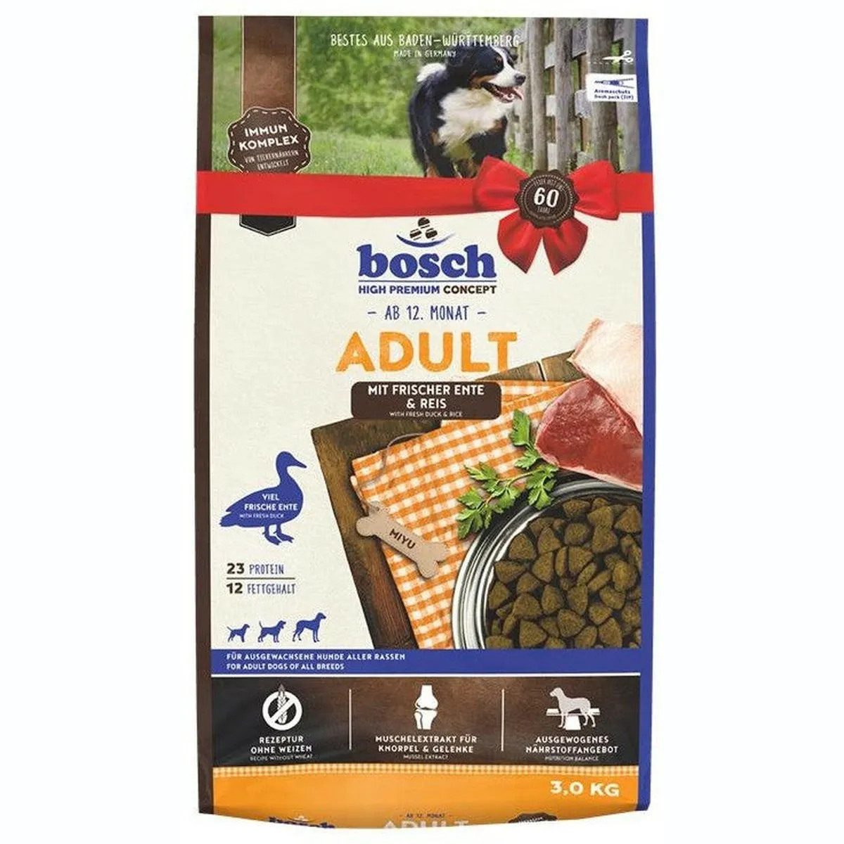 Bosch Adult Hondenvoer Eend en Rijst 3kg