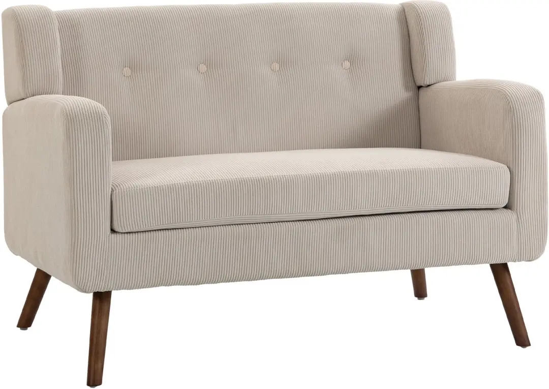HOMCOM Loveseat-Polyester-118 x 72 x 80 cm-Beige