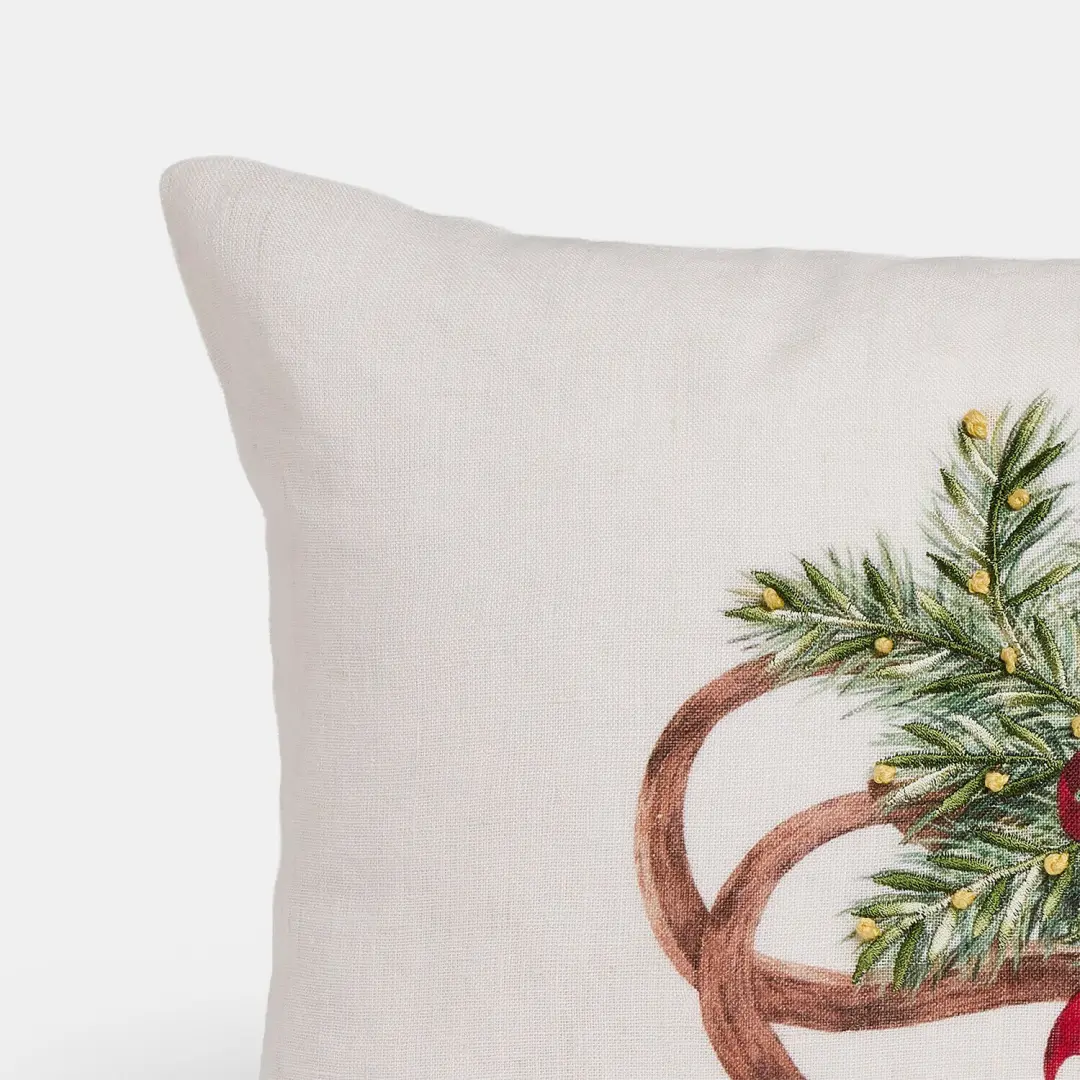 Loberon Kussenhoes Babrie - beige/rood - afbeelding 5 van 6