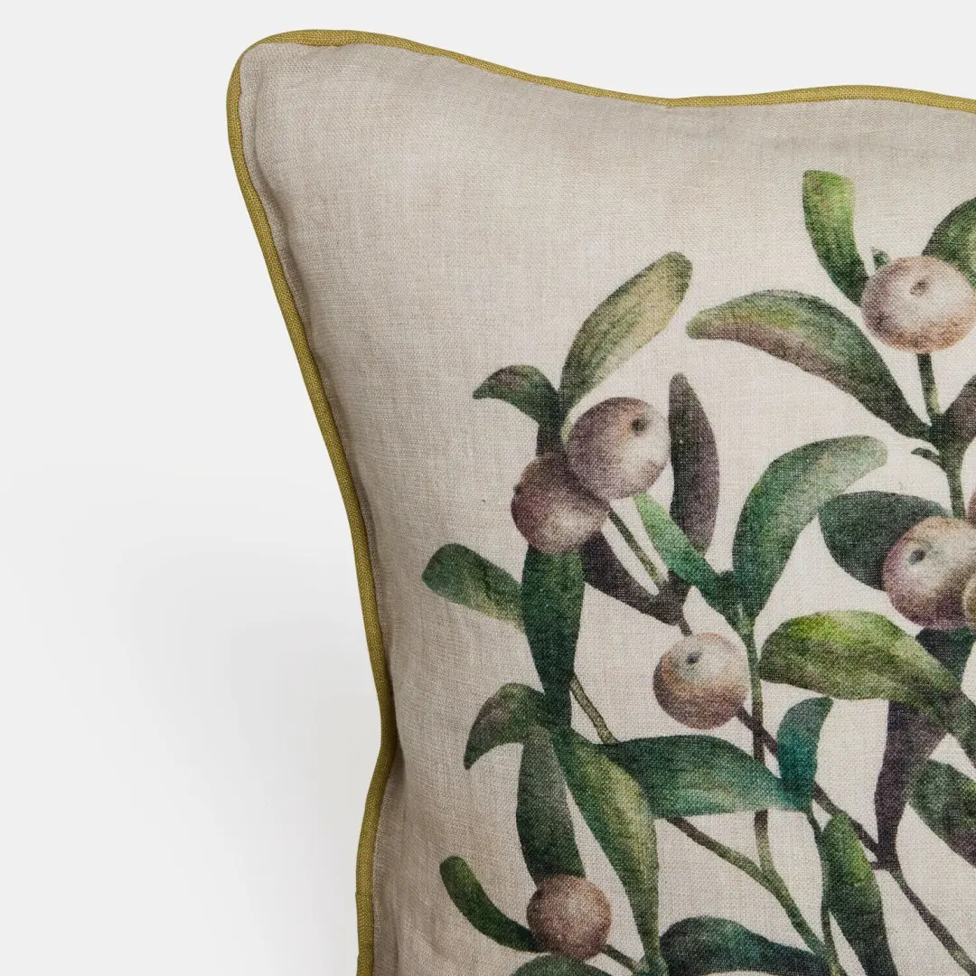 Loberon Kussenhoes Lourévie - beige/groen - afbeelding 6 van 6
