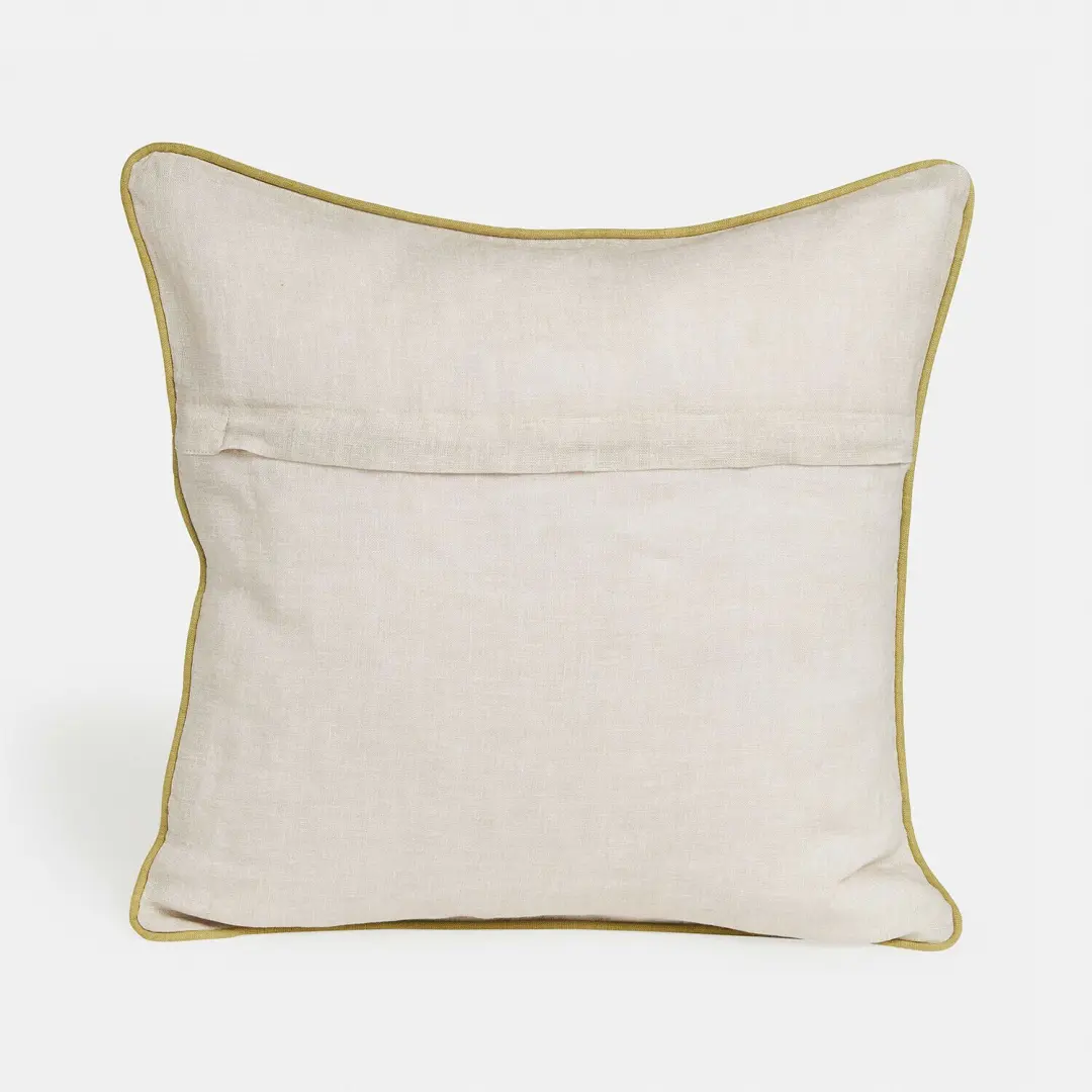 Loberon Kussenhoes Lourévie - beige/groen - afbeelding 4 van 6