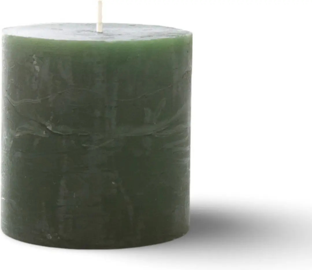 Spaas Rustieke Kaars 70x70mm Donkergroen - afbeelding 2 van 2