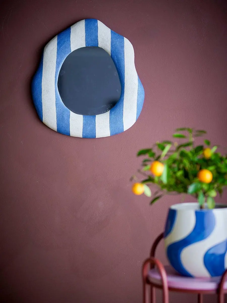 Bloomingville Travis Spiegel - Blauw 39x38cm - afbeelding 2 van 5
