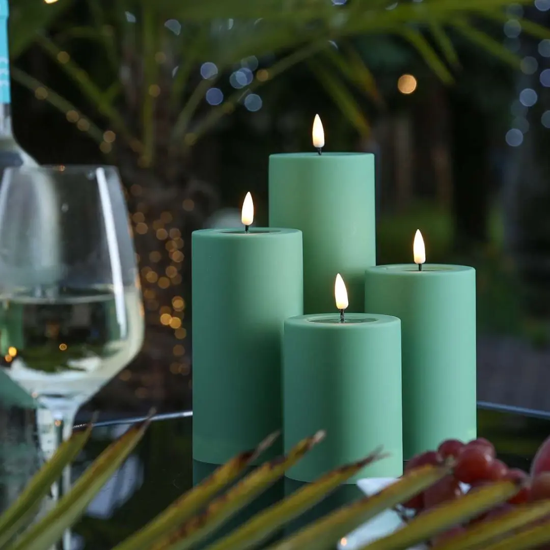 Deluxe Homeart RF-0085 LED Kaars Olijf Groen - afbeelding 3 van 3