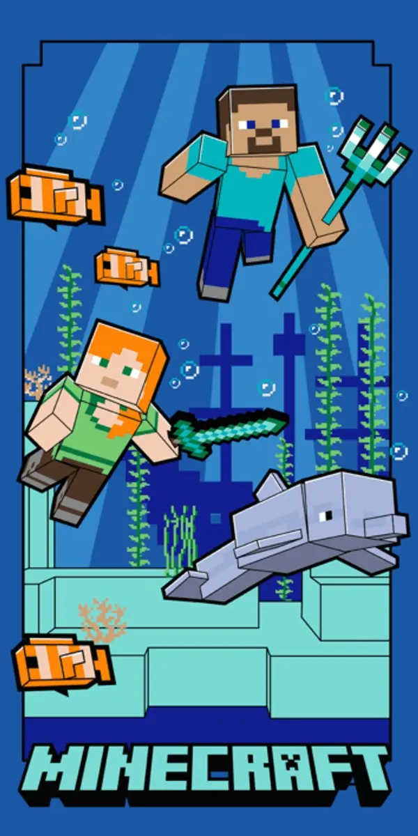 Minecraft Strandlaken Underwater 70 x 140 cm