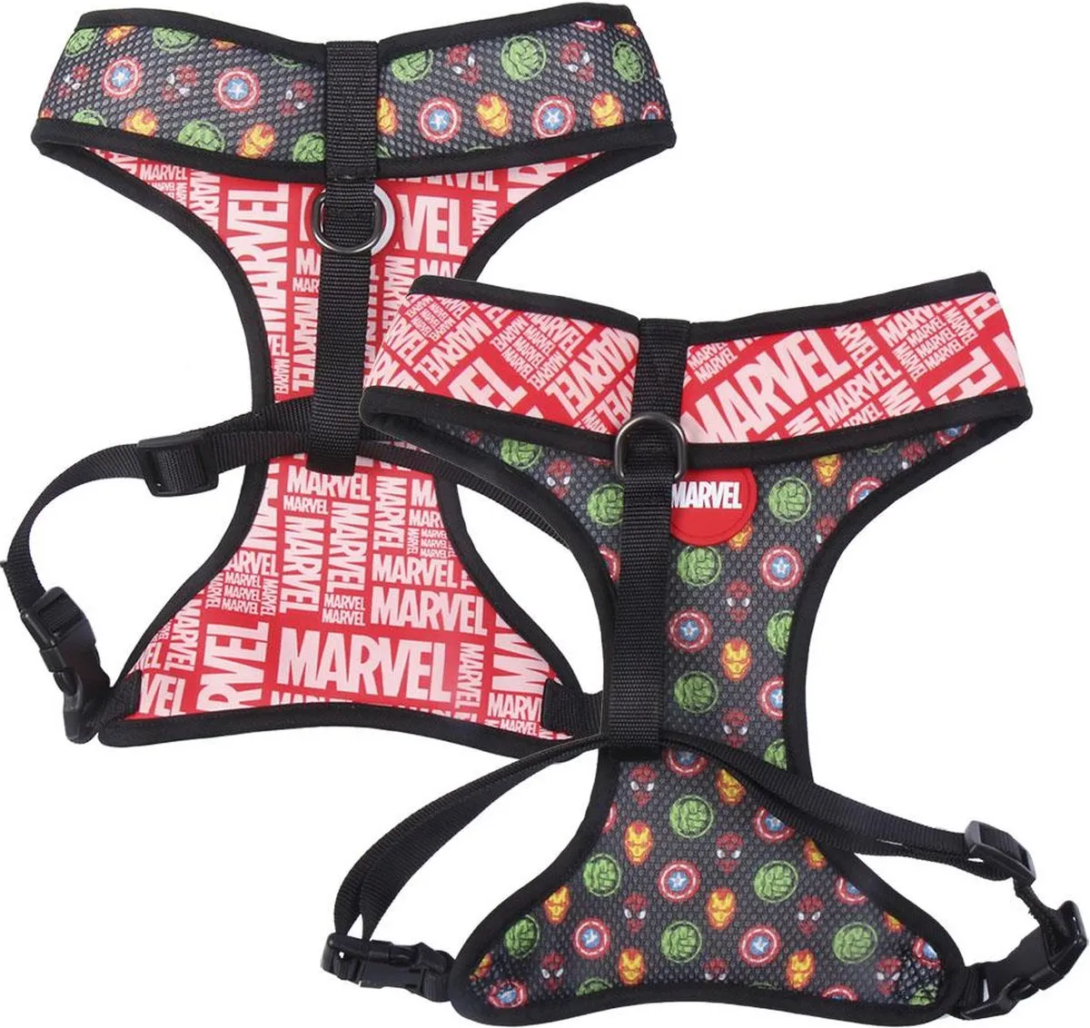 Marvel Omkeerbaar Hondenharnas S-M - 40cm Hals - Rood