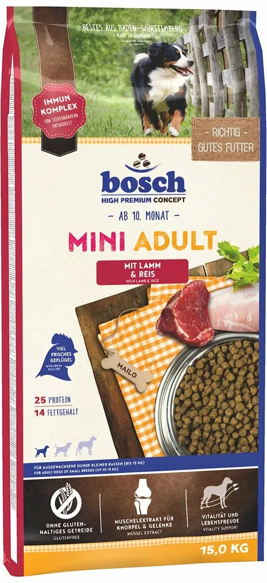 Bosch HPC Mini Adult Lamm & Reis - 15kg