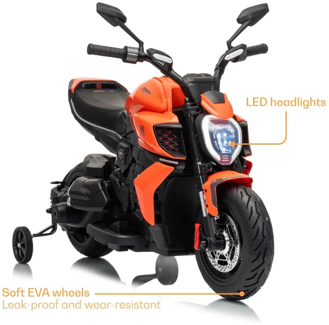Vrooomy Ducati x Bentley Diavel V4 12V Elektrische Kindermotor - Oranje - afbeelding 5 van 6