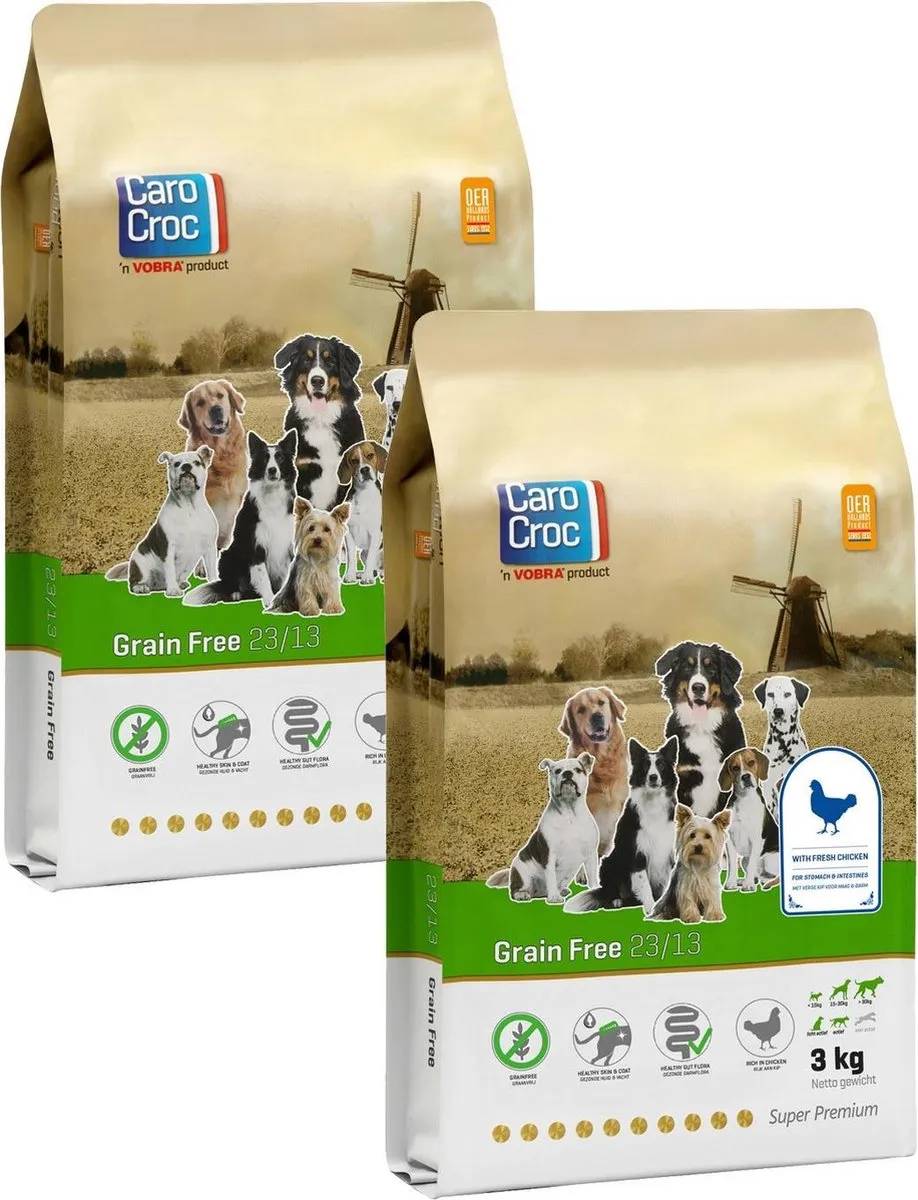 Carocroc Grain Free Gevogelte & Aardappel & Bieten Hondenvoer - 2x3kg