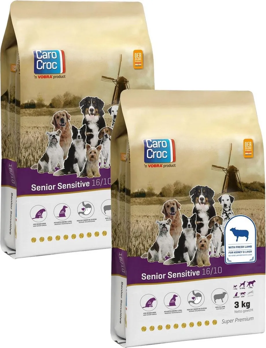 Carocroc Senior Sensitive Lam & Granen Hondenvoer - 2x3kg
