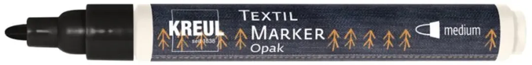 Kreul Textielstift rond fijn punt zwart 1,0-2,0mm