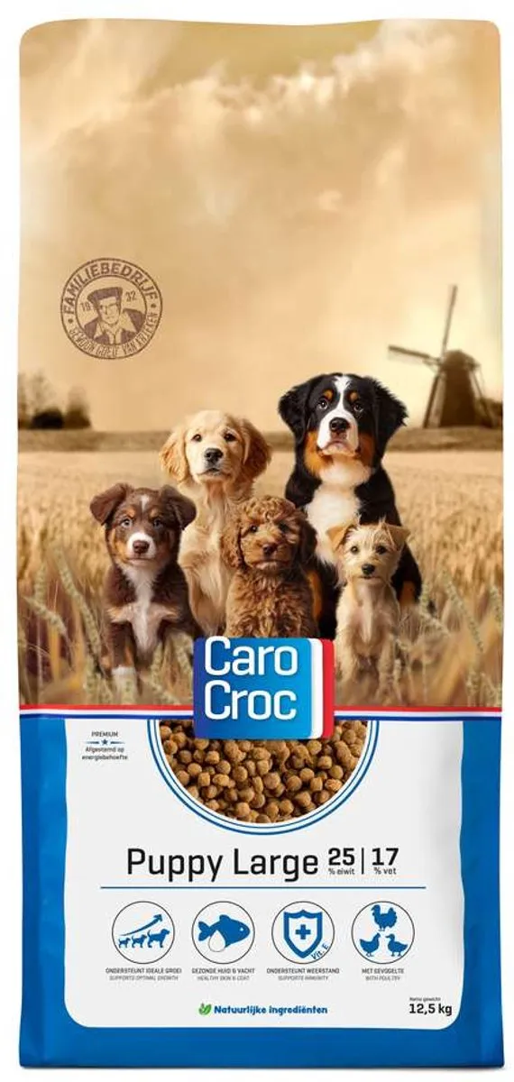 CaroCroc Puppy Large 12,5 kg [25/17] met extra Snacks