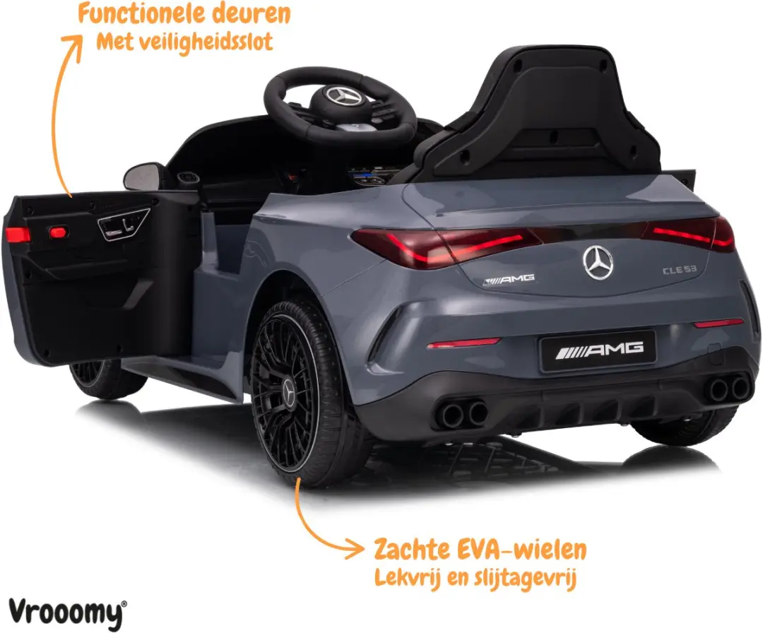 Vrooomy Mercedes-AMG CLE53 Coupé 12V Kinderauto - Grijs - afbeelding 2 van 6