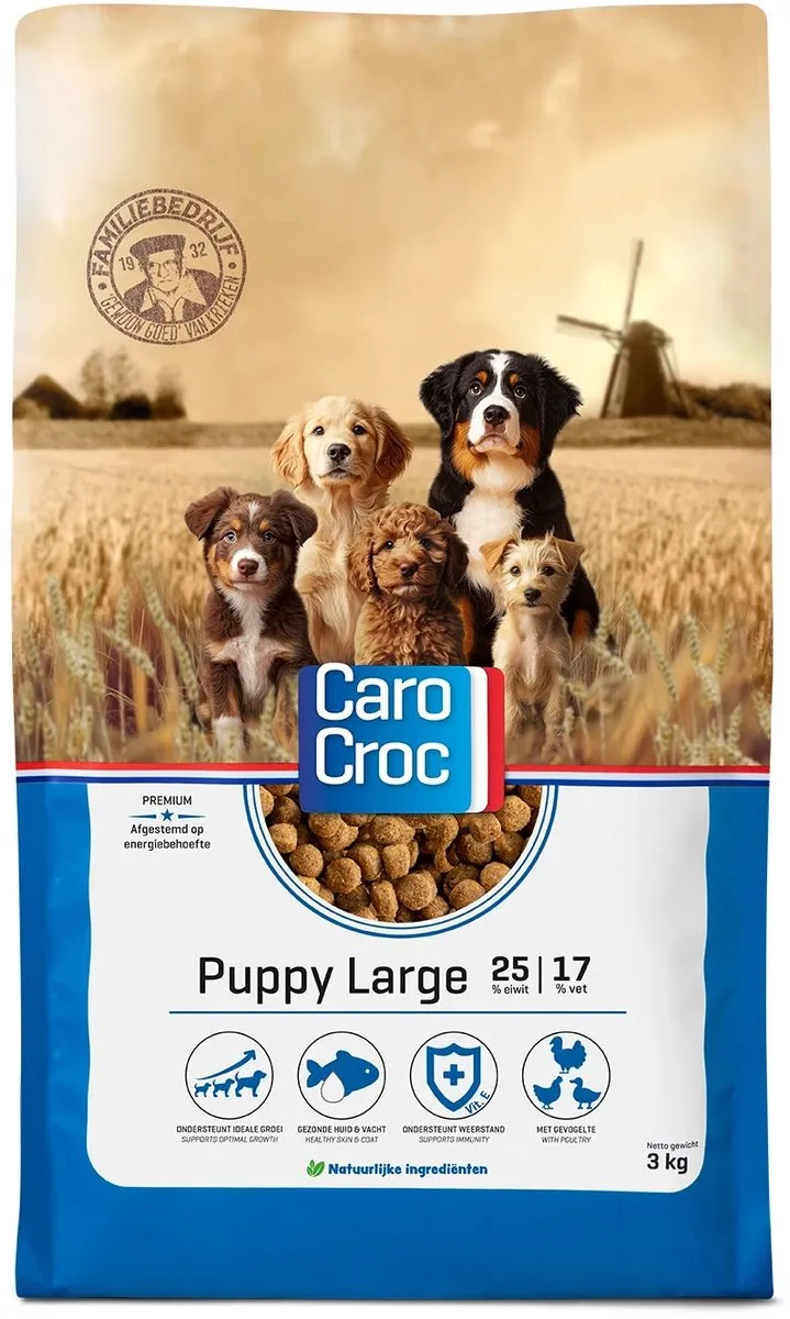Carocroc Puppy Large Gevogelte & Vlees & Rijst Hondenvoer 12.5 kg