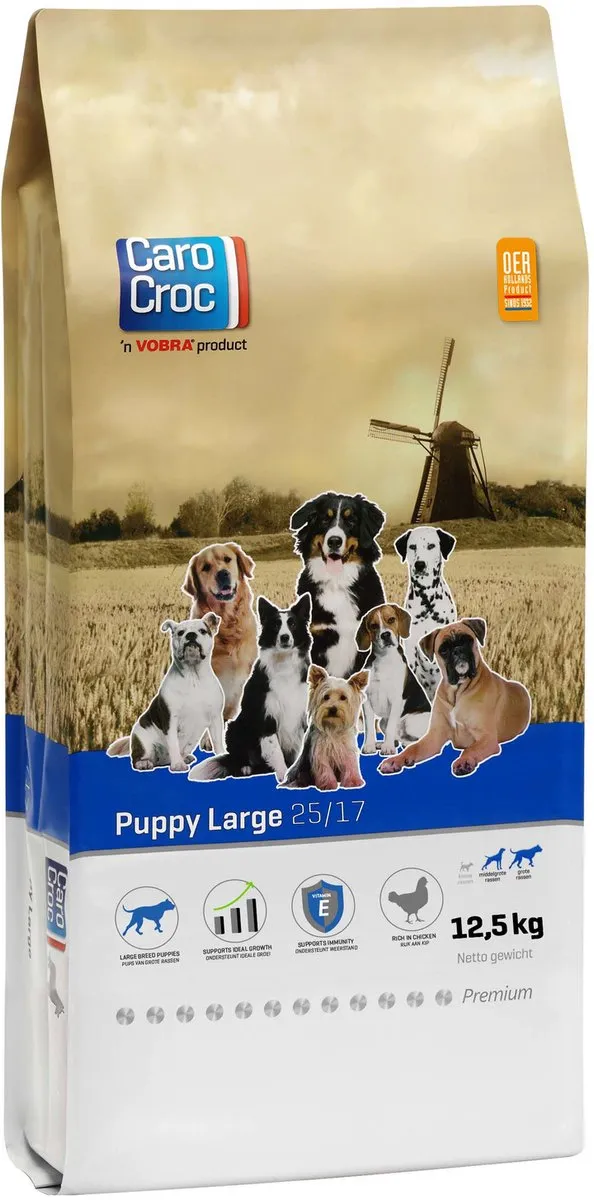 Carocroc Puppy Large Gevogelte & Vlees & Rijst Hondenvoer 12.5 kg