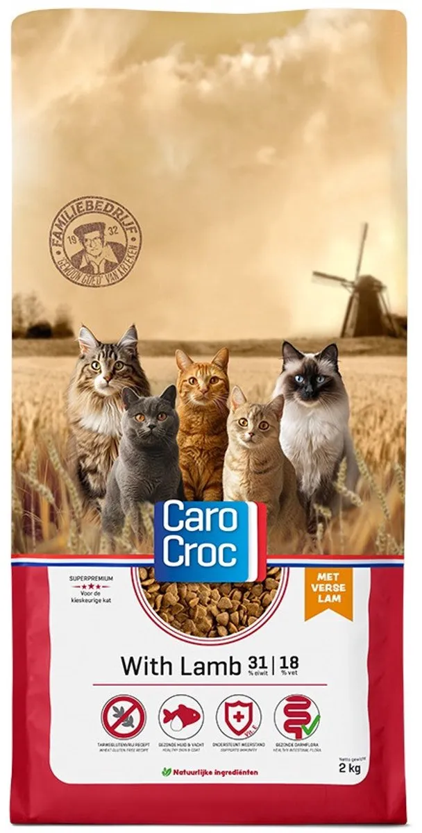 Carocroc Kat Lam 2x2kg met Catessey Stick 5g