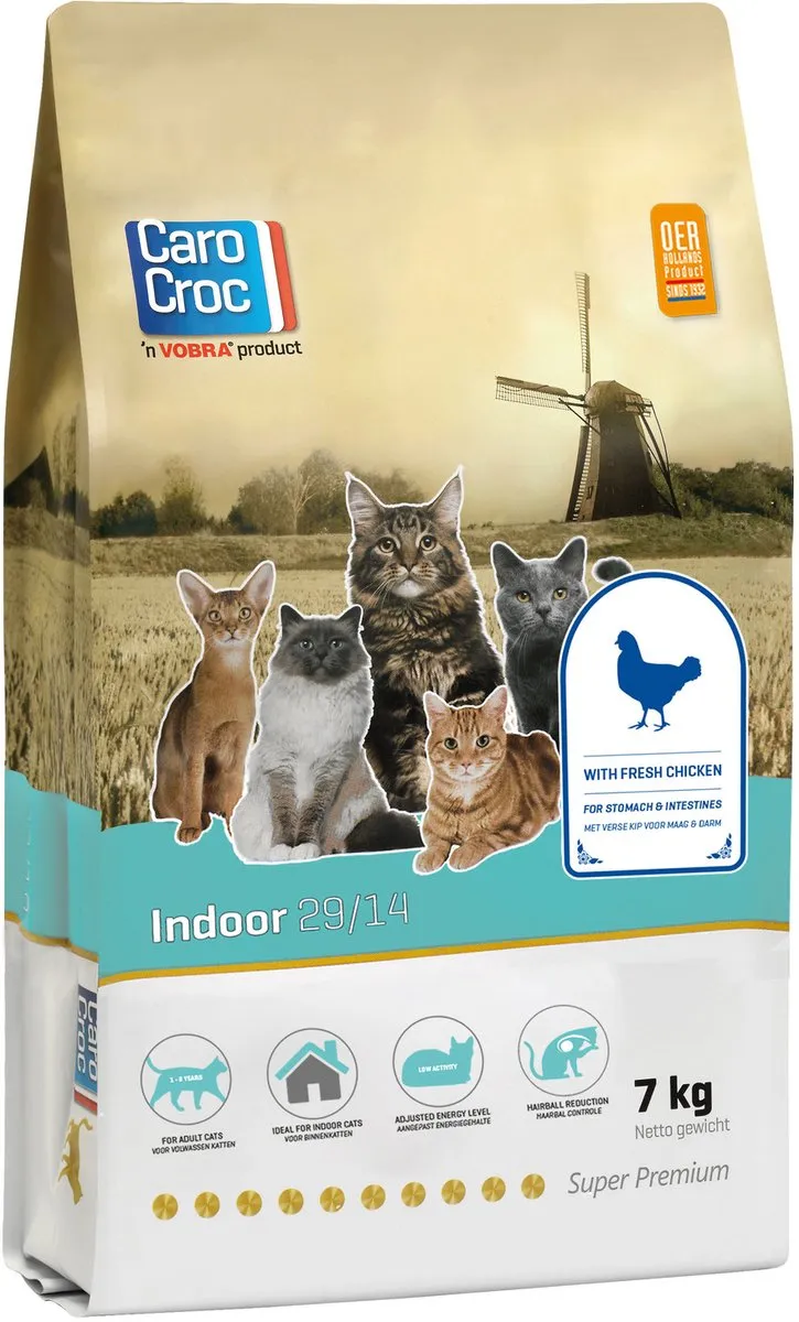 Carocroc Indoor Kip Kattenvoer 7kg