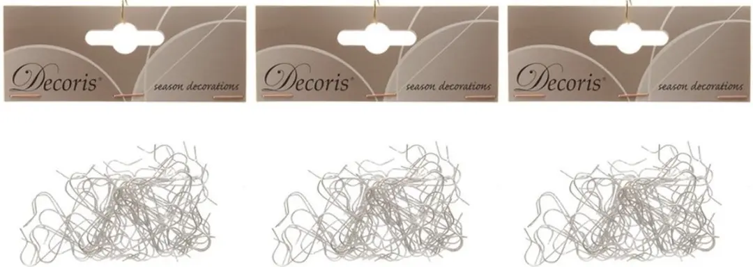 Decoris Kerstbalhaakjes - 150x st - zilver - 3,5 cm - ophanghaakjes - kerstboom - kerstballen