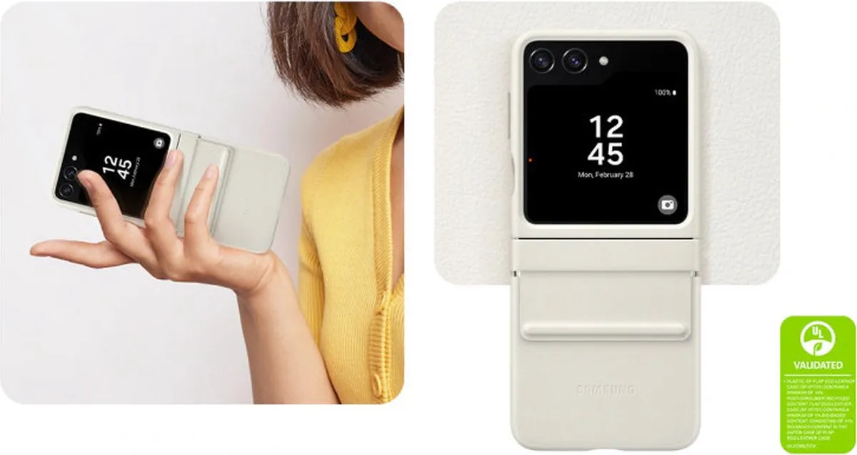 Samsung Galaxy Z Flip5 EF-VF731PU Flaphoes - Cream - afbeelding 6 van 6