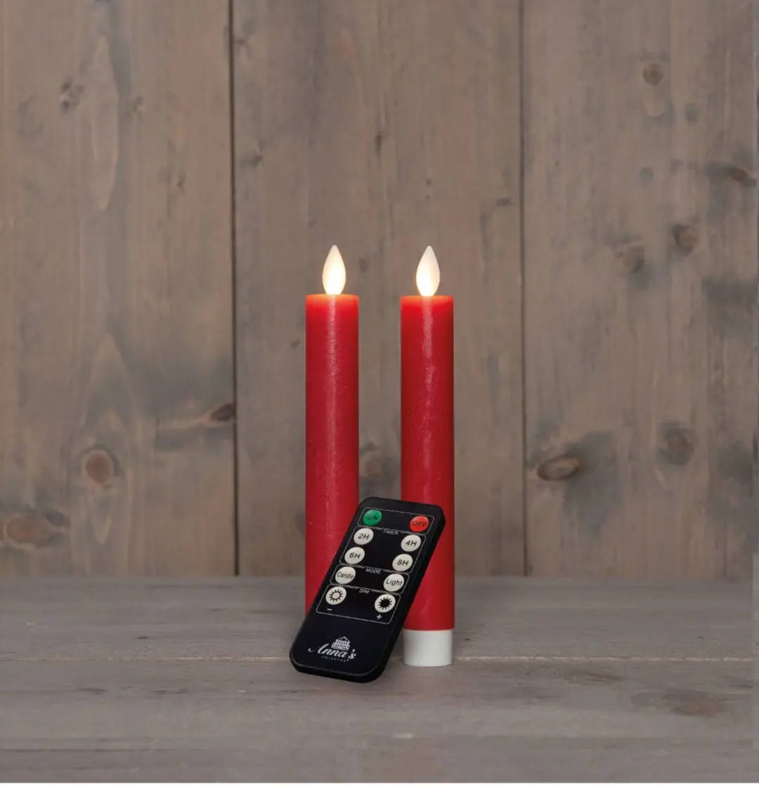 Anna's Collection Dinerkaars-USB Wax 18cm Rood - afbeelding 2 van 2