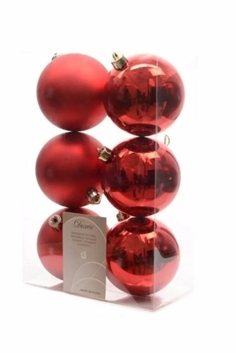 Onbreekbare rode kerstballen - 12 stuks - kerstversiering