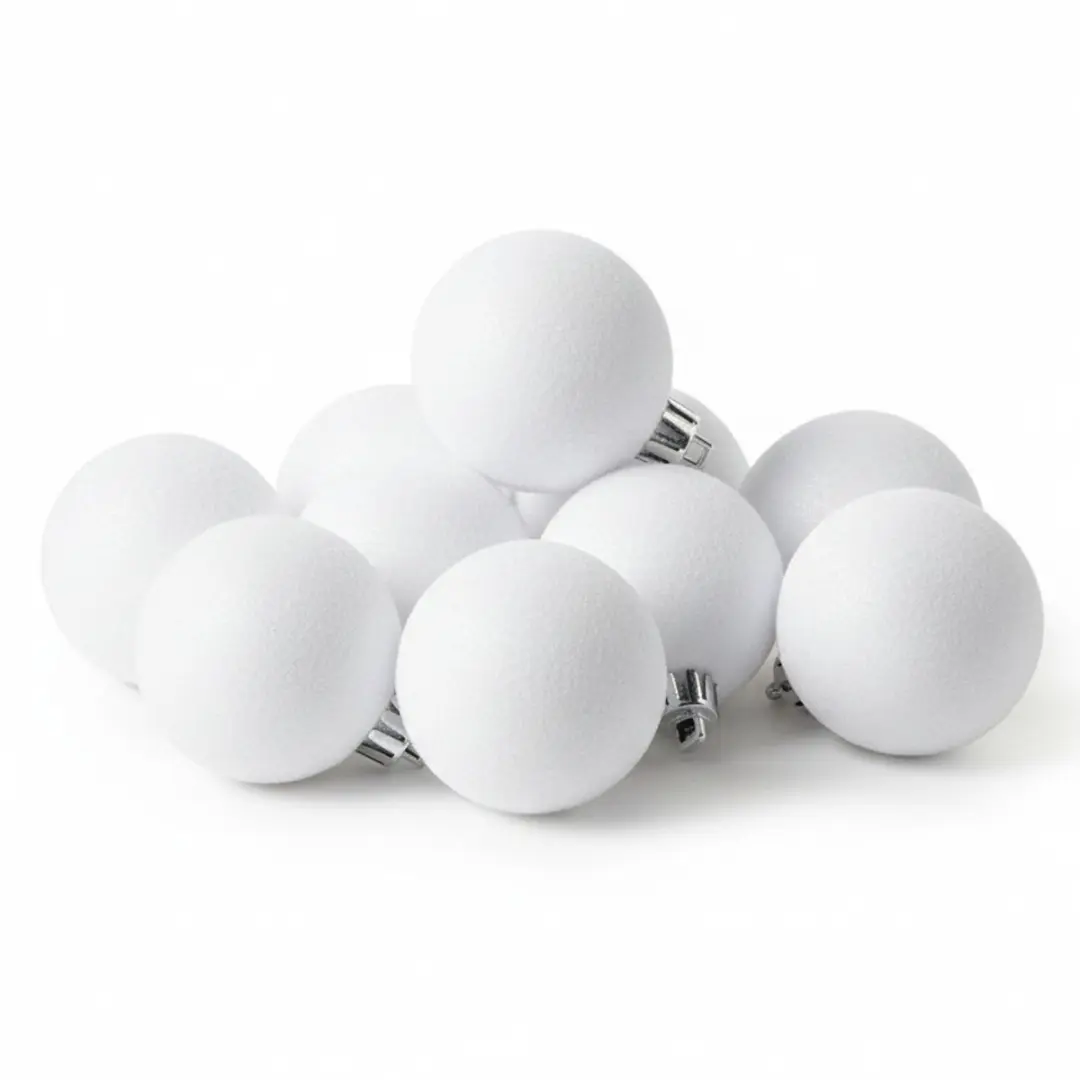 Cosy & Trendy Kerstballen - 6x stuks - wit - glitters - Dia 6 cm - kunststof - kerstversiering