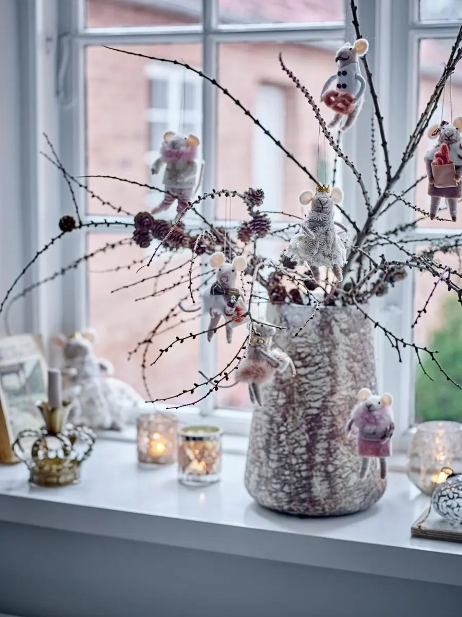 Bloomingville Peo Ornament Wol Natuurlijk - 3 Stuks - afbeelding 2 van 4
