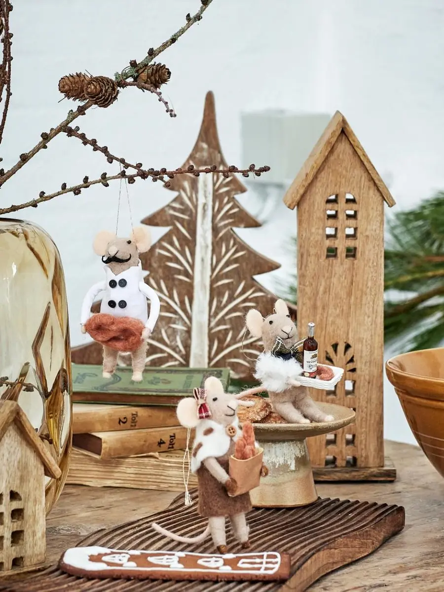 Bloomingville Peo Ornament Wol Natuurlijk - 3 Stuks - afbeelding 4 van 4