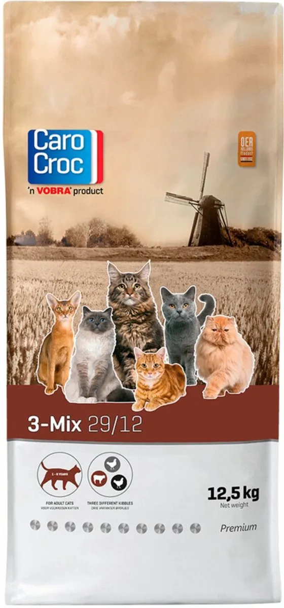 Carocroc 3-Mix Kattenvoer - 12,5 kg - afbeelding 6 van 6