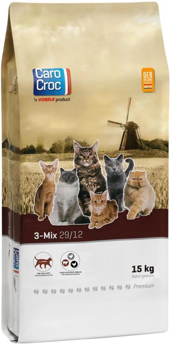 Carocroc 3-Mix Kattenvoer - 12,5 kg